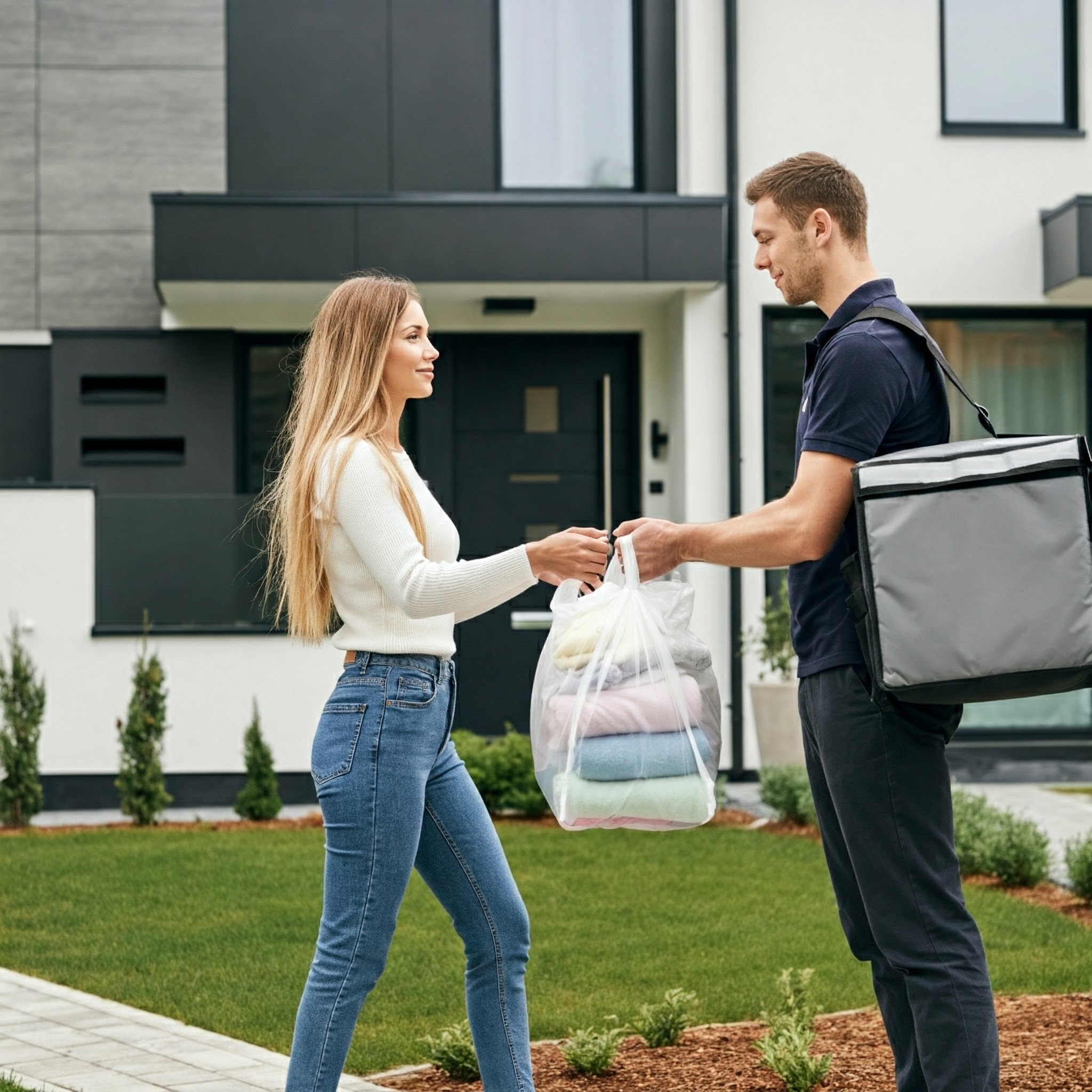 Man Delivers Laundry